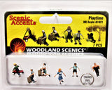 HO Scale Woodland Scenics A1921 Kids Children Playtime Figures (7) pcs