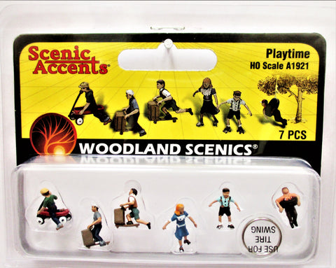HO Scale Woodland Scenics A1921 Kids Children Playtime Figures (7) pcs