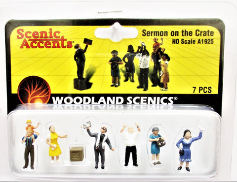 HO Scale Woodland Scenics A1925 Sermon on the Crate Figures (7) pcs –  Sidetrack Hobby