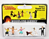 HO Scale Woodland Scenics A1932 Wedding Guests Bouquet Toss Figures (6) pcs