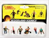 HO Scale Woodland Scenics A1946 Disabled Physically Challenged Figures (6) pcs