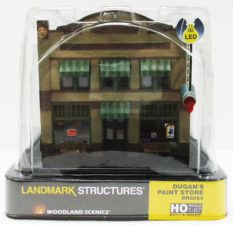 HO Scale Woodland Scenics BR5053 Dugan's Paint Store Built Up & Lighted Building