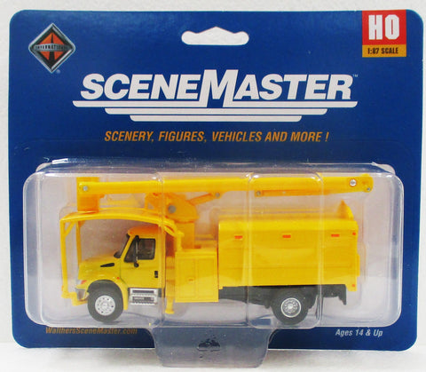HO Scale Walthers SceneMaster 949-11743 Yellow International 4300 w/Tree Trimmer Body