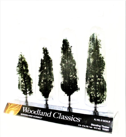 Woodland Classics Ready-Made Trees TR3561 Standing Timber - 4/pkg