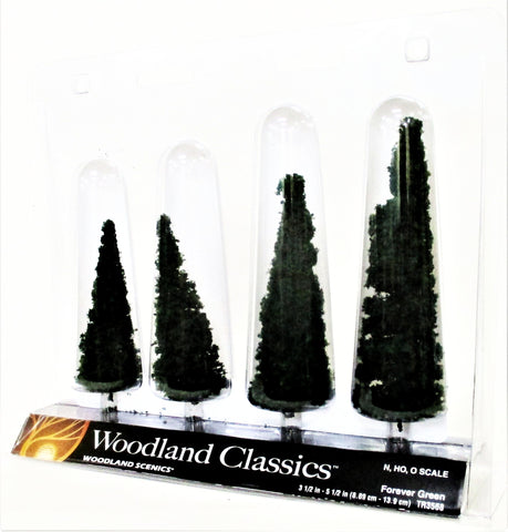 Woodland Classics Ready-Made Trees TR3568 Forever Green - 4/pkg