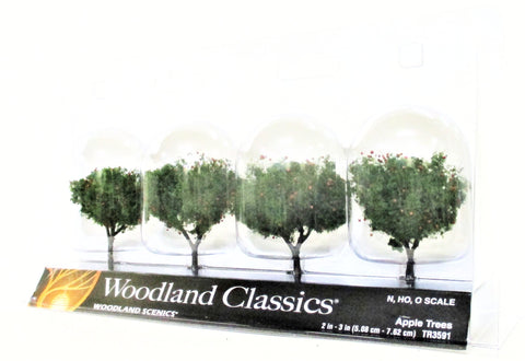 Woodland Classics Ready-Made Trees TR3591 Red Apple - 4/pkg