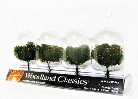 Woodland Classics Ready-Made Trees TR3592 Orange Citrus - 4/pkg