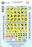 HO Scale Microscale 87-1430 Assorted Road & Railroad Crossings Signs Decal Set