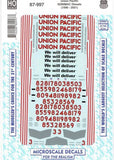 HO Scale Microscale 87-997 Union Pacific UP SD90mac "We Will Deliver"  Decal Set