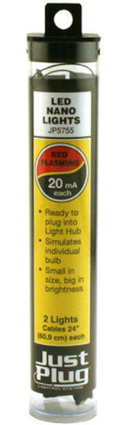 Woodland Scenics JP5755 Just Plug Red Flashing  LED Nano Lights