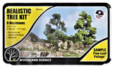 Woodland Scenics TR1112 Realistic Tree Kit Medium Green Deciduous (6) pkg