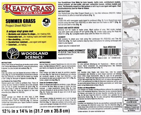 Woodland Scenics RG5144 ReadyGrass Summer Grass 12.5 X 14.5 Project Sheet/Mat