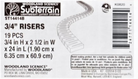 Woodland Scenics ST14414B Sub Terrain System 3/4" inch Foam Risers Bulk Pack 19 pcs