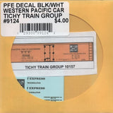 HO Scale Tichy Train Group 9124 Pacific Fruit Express/Western Pacific R30-9 Reefer Decal Set