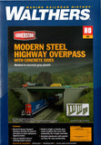 HO Walthers Cornerstone 933-4567 Modern Steel Highway Overpass w/Concrete Sides