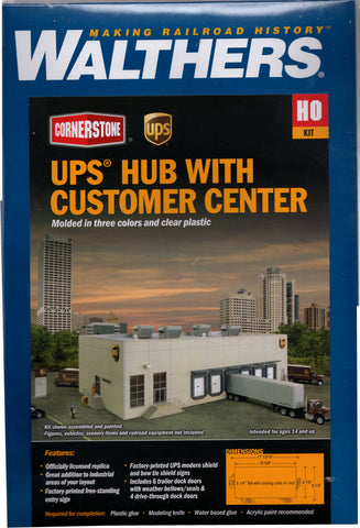 HO Scale Walthers Cornerstone 933-4110 UPS Hub w/Customer Center Building Kit