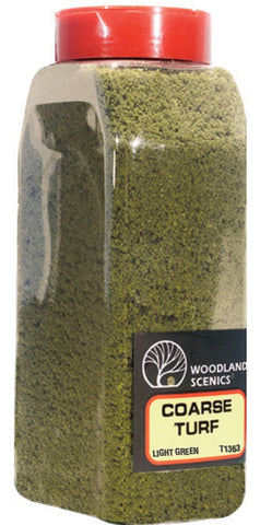 Woodland Scenics T1363 Coarse Turf Light Green Shaker 57.7 cu in (945 cu cm)