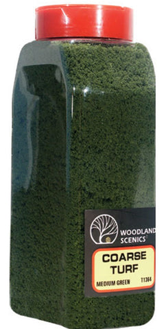 Woodland Scenics T1364 Coarse Turf Medium Green Shaker 57.7 cu in (945 cu cm)