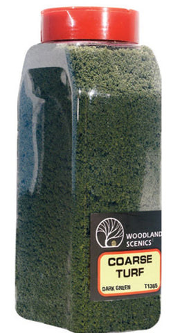 Woodland Scenics T1365 Coarse Turf Dark Green Shaker 57.7 cu in (945 cu cm)