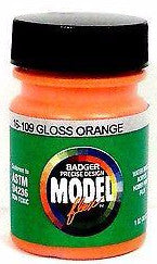 Badger Model Flex 16-109 Gloss Orange 1 oz Acrylic Paint Bottle