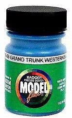 Badger Model Flex 16-66 GTW Grand Trunk Western Blue 1 oz Acrylic Paint Bottle