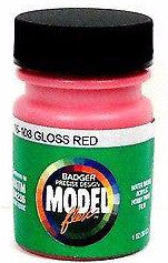 Badger Model Flex 16-108 Gloss Red 1 oz Acrylic Paint Bottle