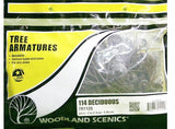 Woodland Scenics TR1120  3/4 in to 2 in Deciduous Tree Armatures (114) pkg