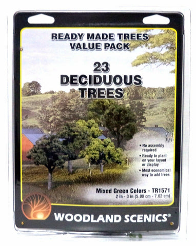 Woodland Scenics TR1571 Ready Made Deciduous Trees 2 "- 3" Value Pack (23) pcs