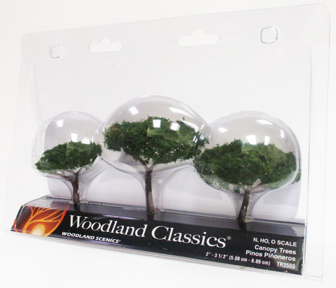 Woodland Classics Ready-Made Trees TR3555 Coniferous Canopy Trees 3/pkg
