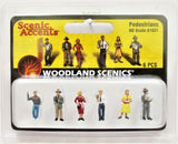 HO Scale Woodland Scenics A1821 Pedestrians Figures (6) pcs