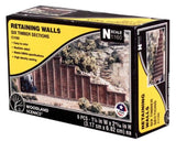 N Scale Woodland Scenics C1160 Timber Retaining Wall (6) pcs
