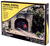 HO Scale Woodland Scenics C1257 Cut Stone Double Track Tunnel Portal