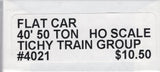 HO Scale Tichy Train Group 4021 Undecorated 40' 50-Ton AC&F Flatcar Kit
