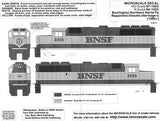 HO Scale Microscale 87-1023 BNSF Repainted Orange & Green Locomotives Decal Set