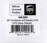 Walthers SceneMaster 949-8601 UPS United Parcel Service Shield Logo 28' Container w/Chassis