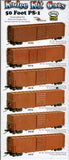 HO Scale Kadee 4121 Undecorated 50' PS-1 Hydrocushion Boxcar w/9' Door & Roofwalk Kit