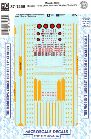 HO Scale Microscale 87-1269 Duluth Missable & Iron Range DMIR Diesels Decal Set