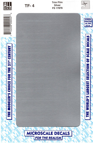 Microscale 4 All Scale Microscale TF-4 Metallic Silver Trim Film Solid Color Decal ...