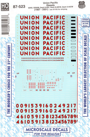 Decals: Union Pacifc (UP) Tool Car/Excursion Boxcar Decals: Union Pacifc (UP) Tool Car/Excursion Boxcar