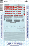 HO Scale Microscale 87-762 Wisconsin & Southern WSOR Locomotives Decal Set
