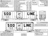 HO Scale Microscale 87-1048  Soo Line 40' and 50' Box Cars 1950s+ Decal Set