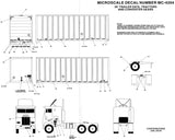 HO Scale Microscale MC-4204 Data for 28' Trailers Decal Set
