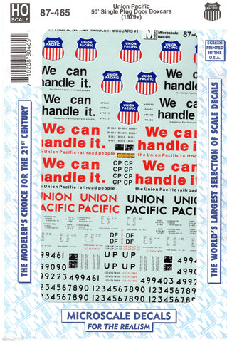 HO Scale Microscale 87-465 Union Pacific UP We Can Handle It Boxcars Decal Set