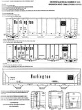 HO Scale Microscale 87-830 Chicago Burlington & Quincy CB&Q Covered Hopper Decal
