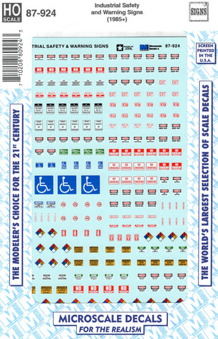 HO Scale Microscale 87-924 Safety Warning Signs Industry Industrial Decal Set