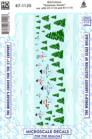 HO Scale Microscale 87-1120 Christmas Train Graphics Snowman Scenes Decal Set