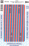 HO Scale Microscale 87-519 Amtrak Phase III Superliner Stripes Decal Set