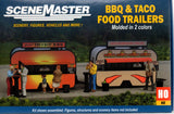 HO Scale Walthers SceneMaster 949-2904 BBQ & Taco Stand Food Trailers