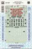 HO Scale Microscale 87-547 WC Wisconsin Central Gondolas Hoppers Flats Decal Set