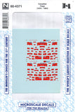 N Scale Microscale 60-4371 Canadian Flags (1870-1965) Decal Set